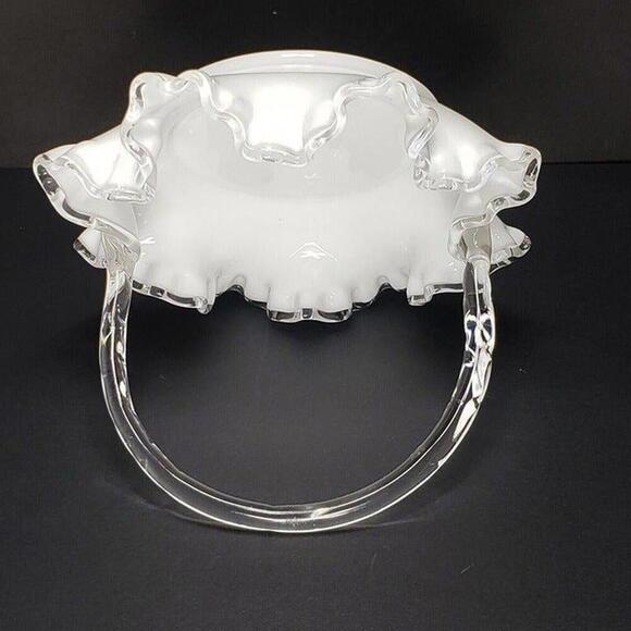 Fenton Silver Crest Glass Basket Vintage - Picture 4 of 9